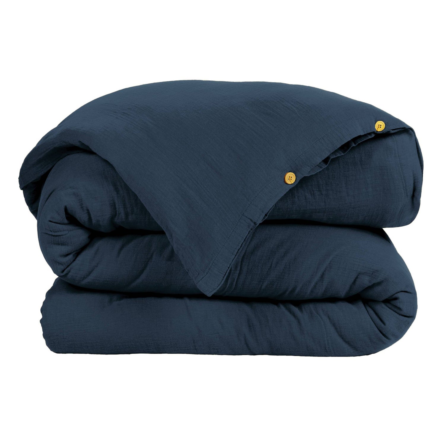 Midnight blue muslin duvet cover