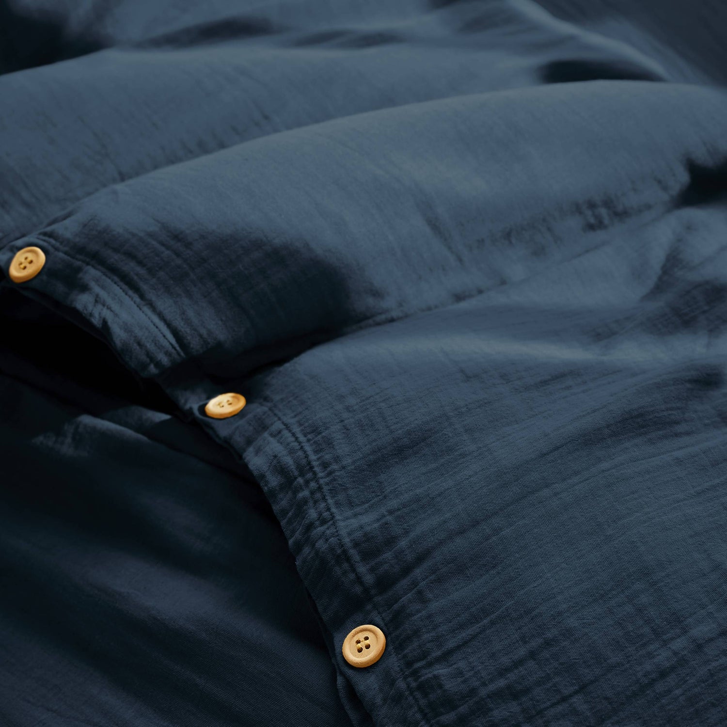 Midnight blue muslin duvet cover