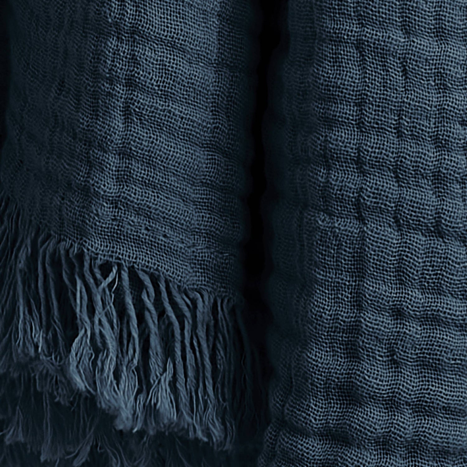 Midnight blue muslin throw