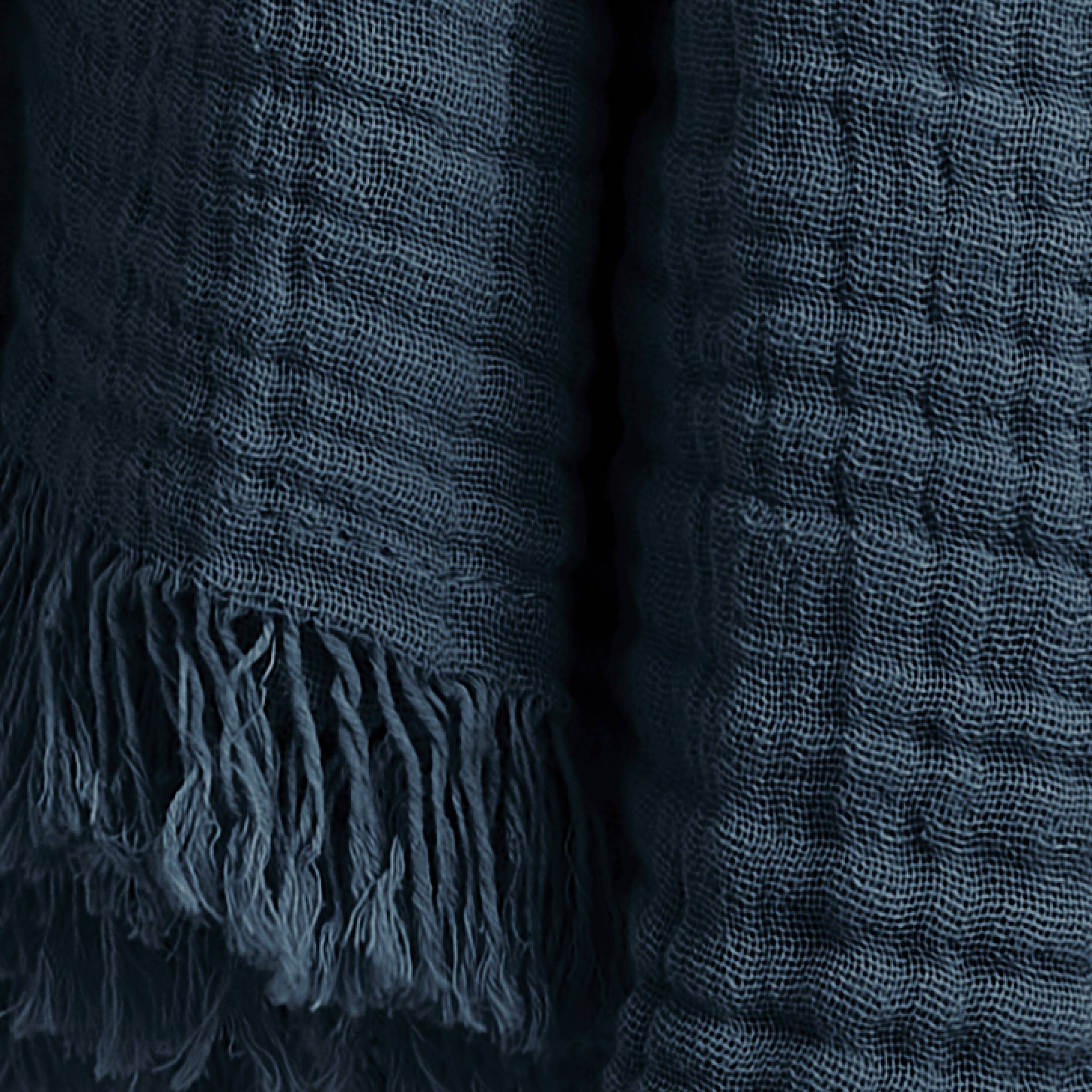 Midnight blue muslin throw