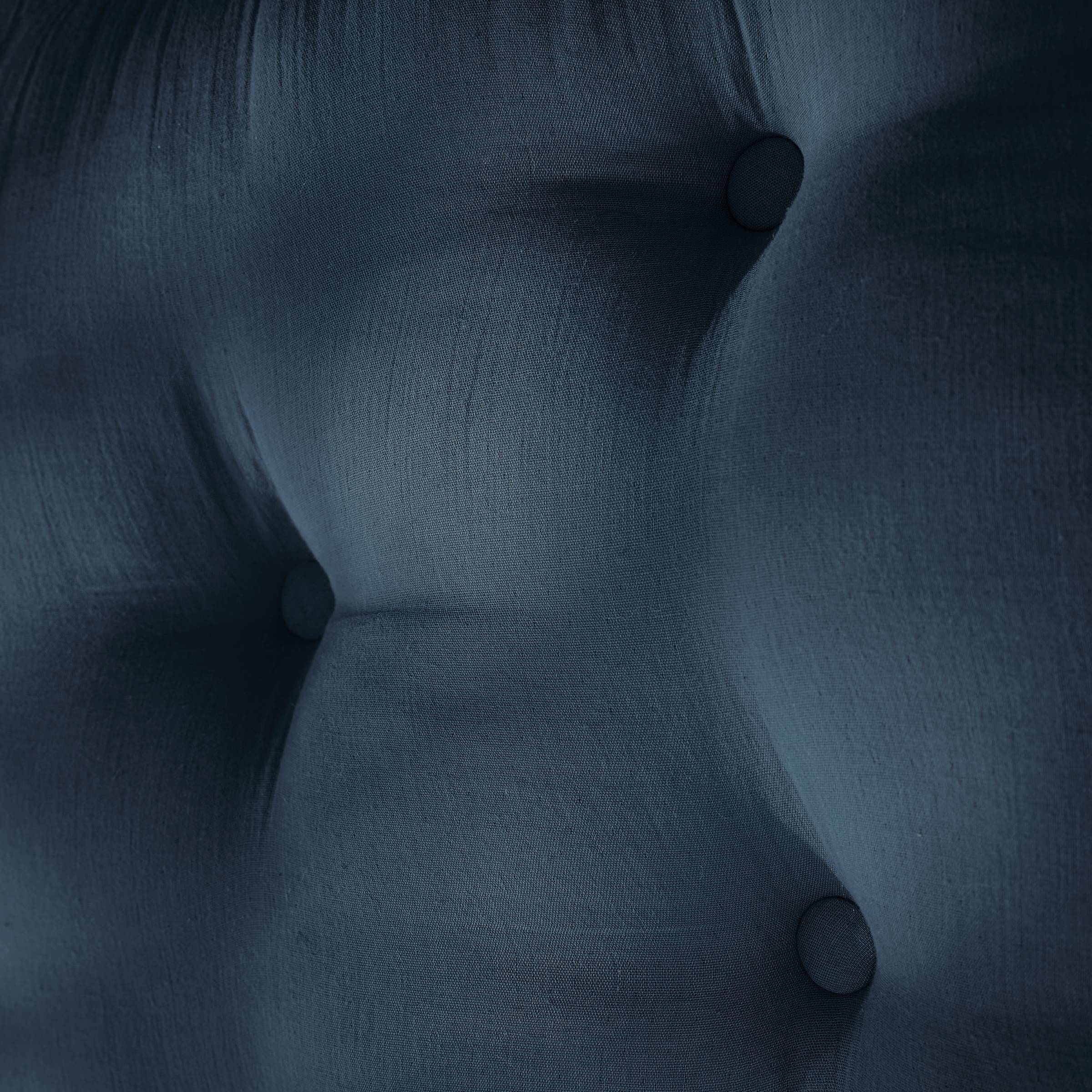 Midnight blue muslin headboard