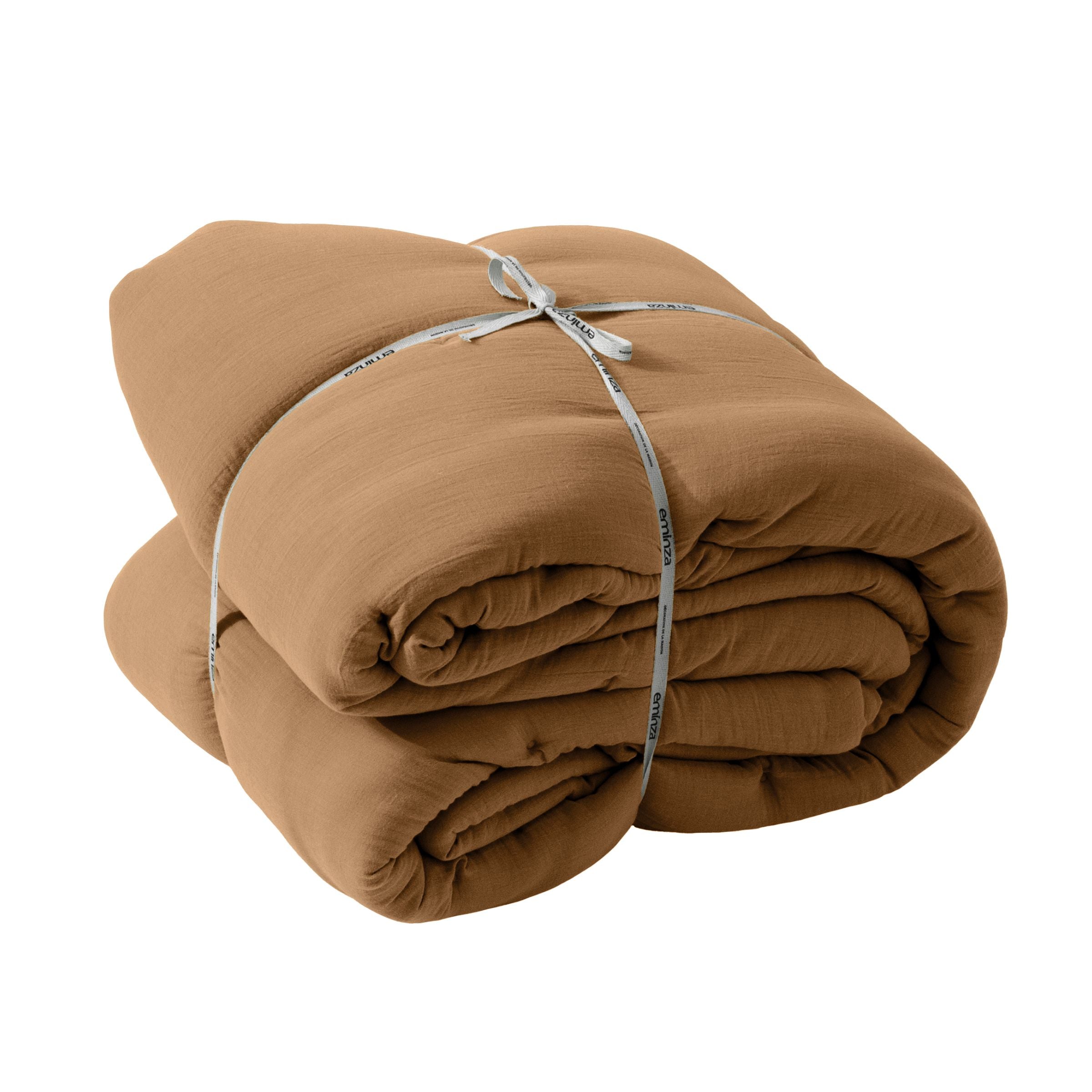 Camel muslin bedspread