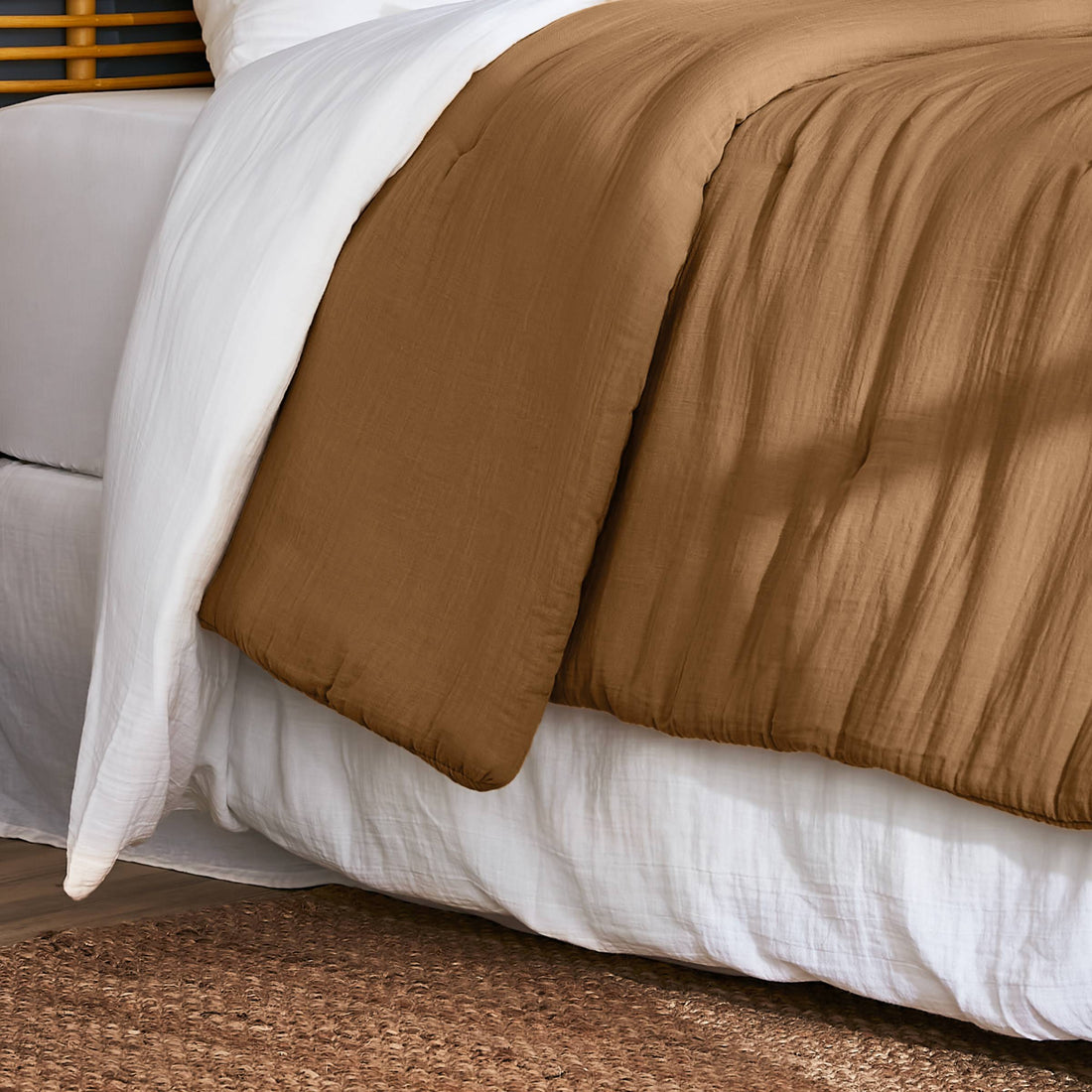 Camel muslin bedspread