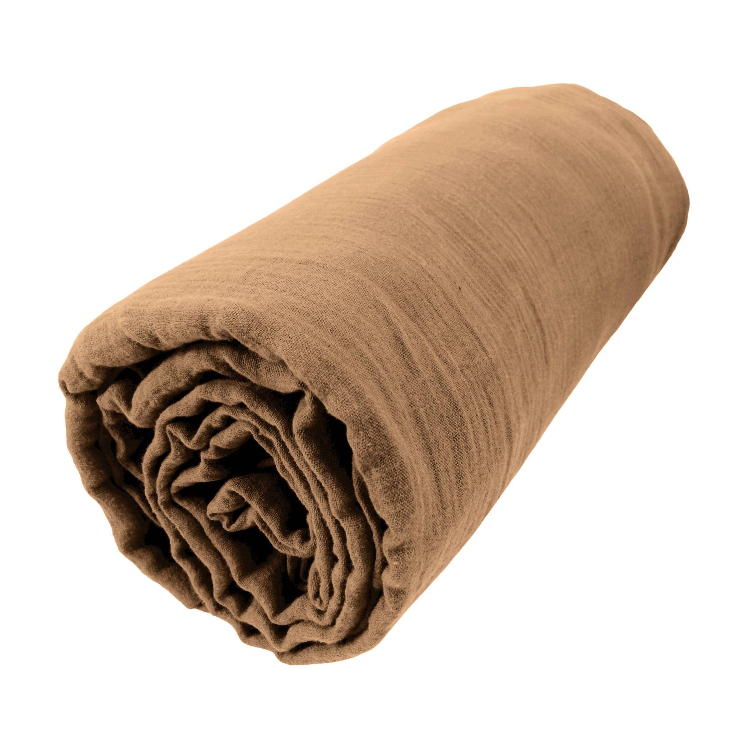 Camel muslin fitted sheet