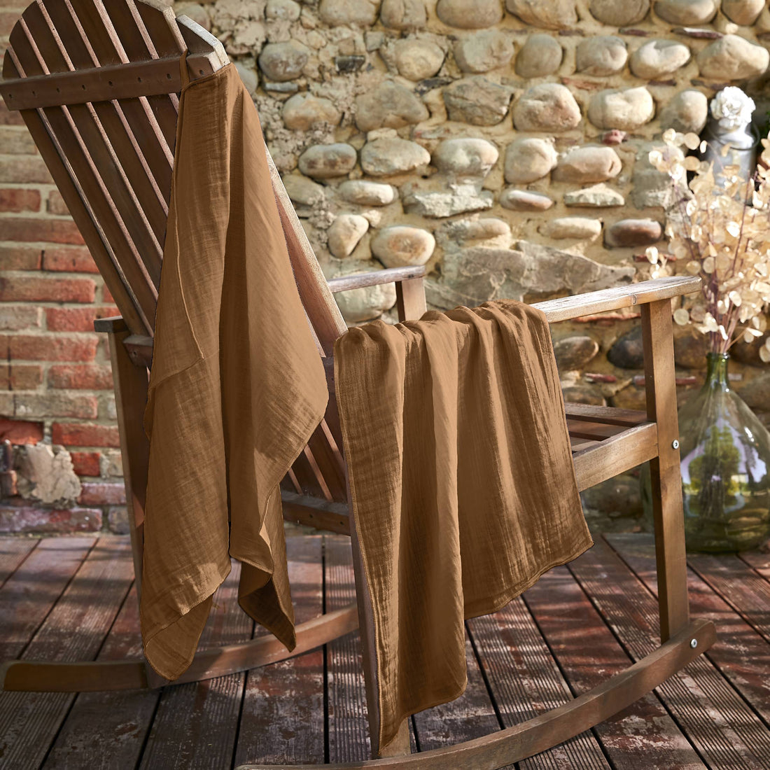 Camel muslin hand towel - set of 2
