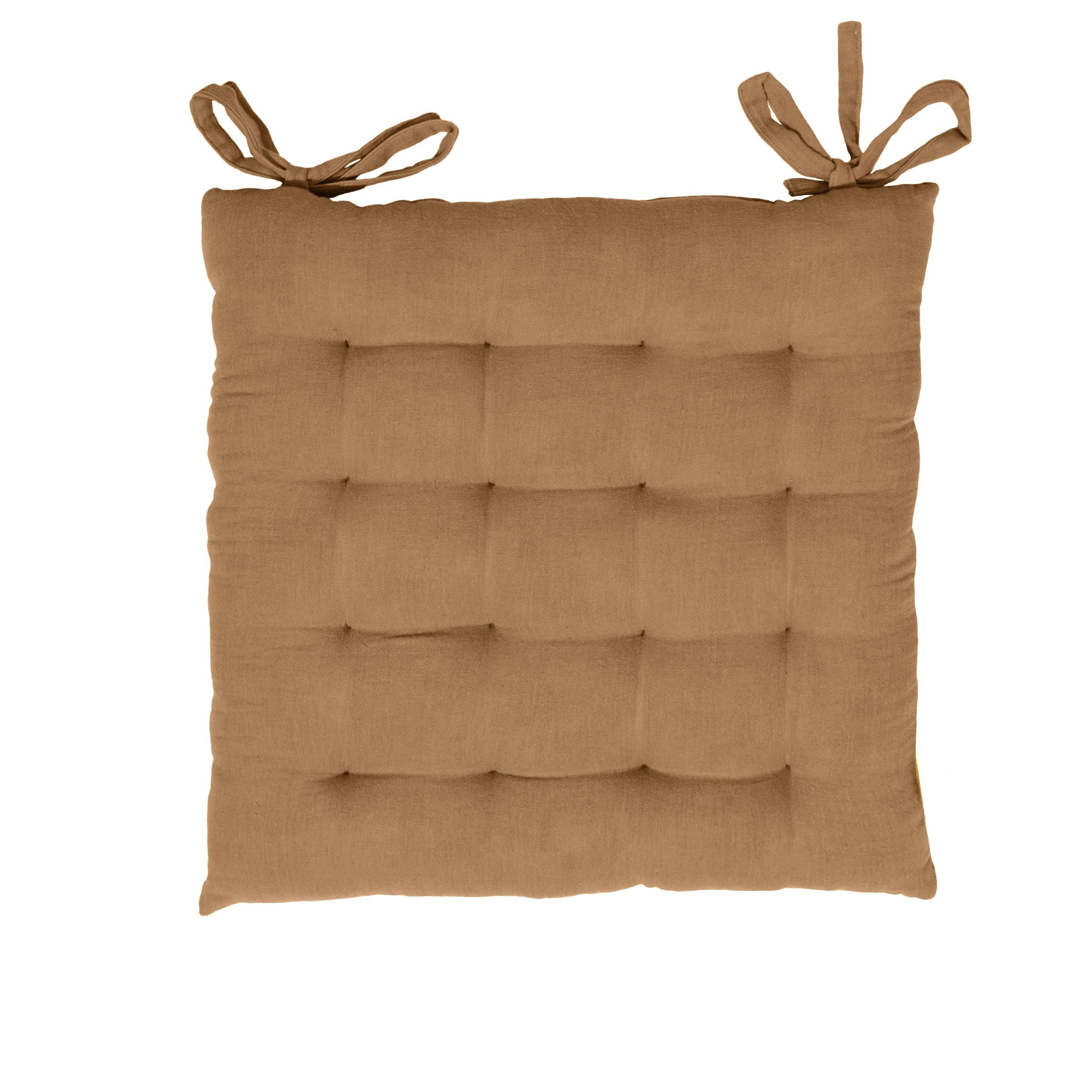 Camel muslin chair cushion