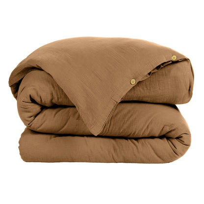Camel muslin duvet cover