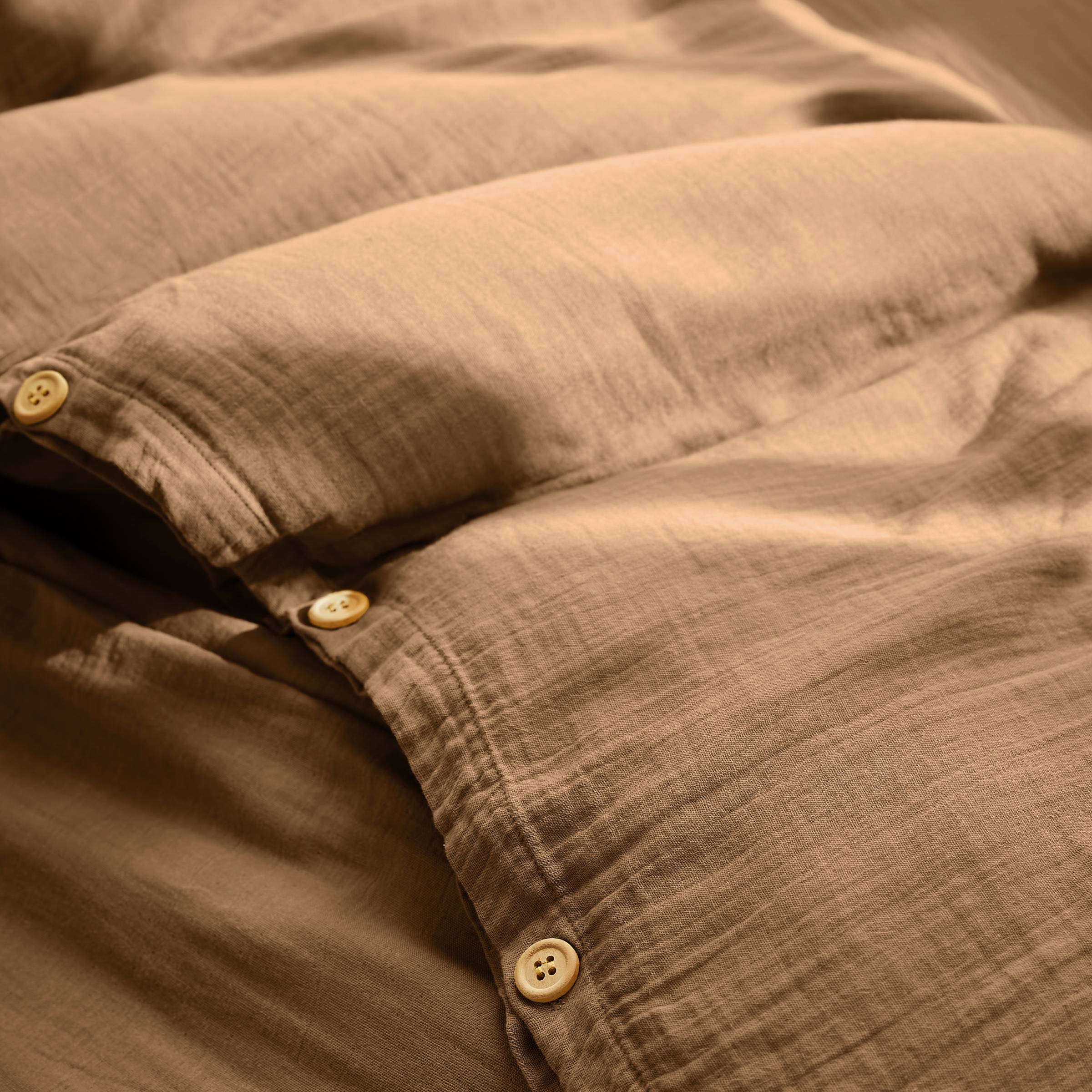 Camel muslin duvet cover