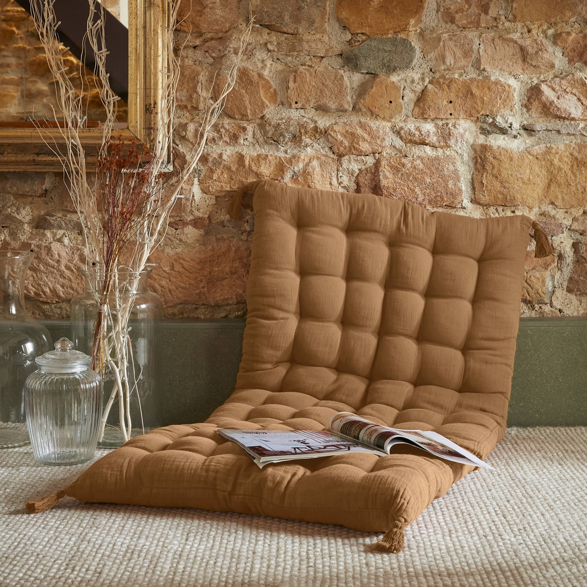 Camel muslin floor mattress