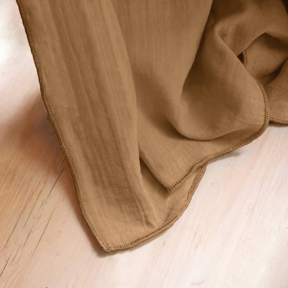 Camel muslin rectangular tablecloth