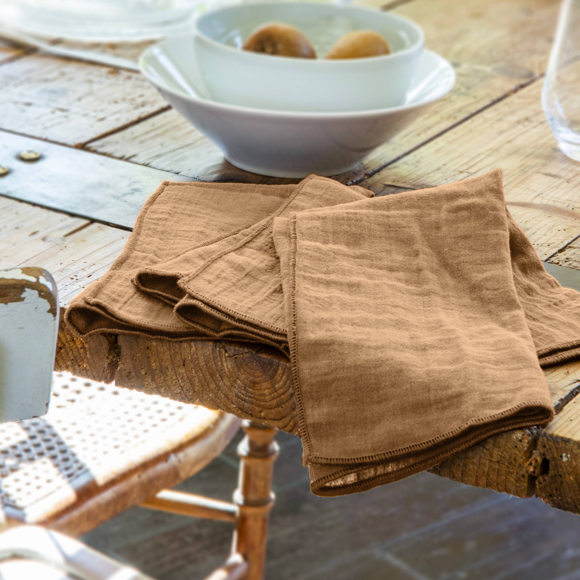 Camel muslin napkin - set of 3