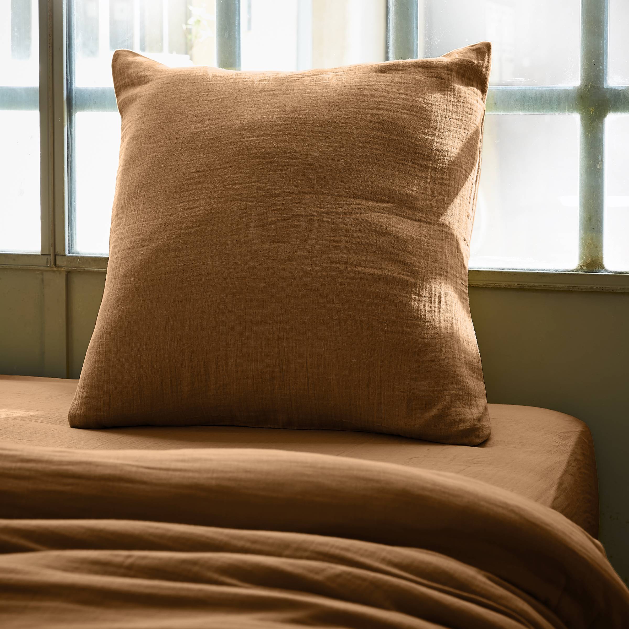 Camel muslin pillowcase