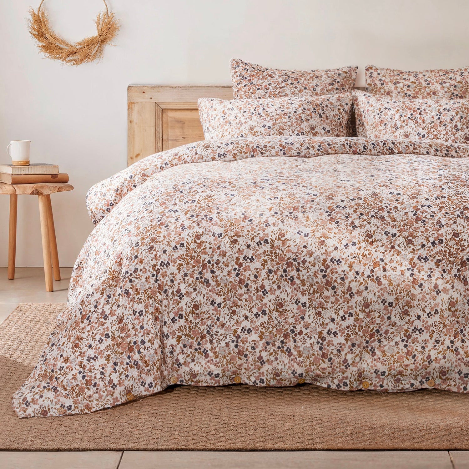 Constance beige muslin duvet cover