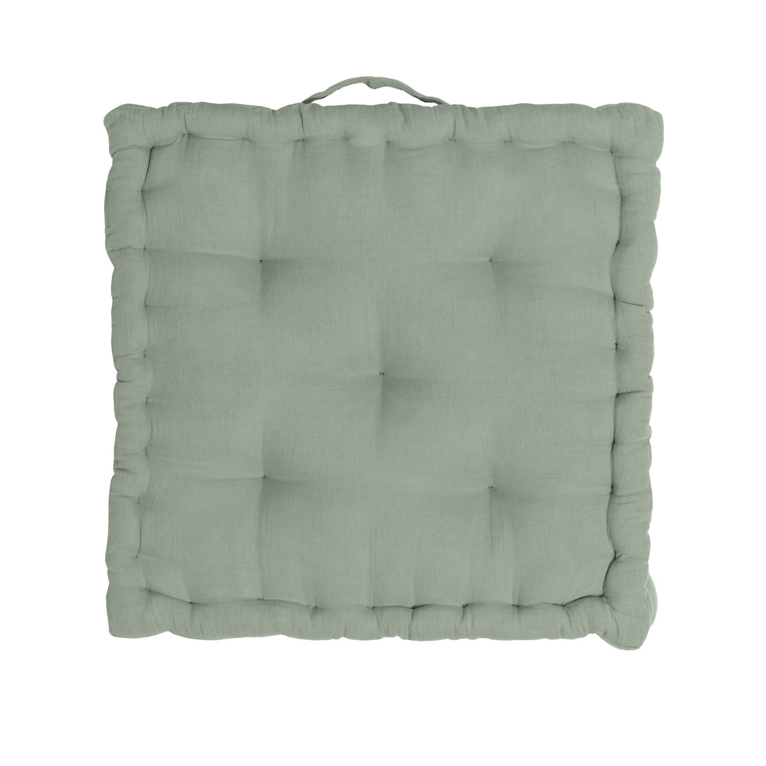 Eucalyptus green muslin floor cushion