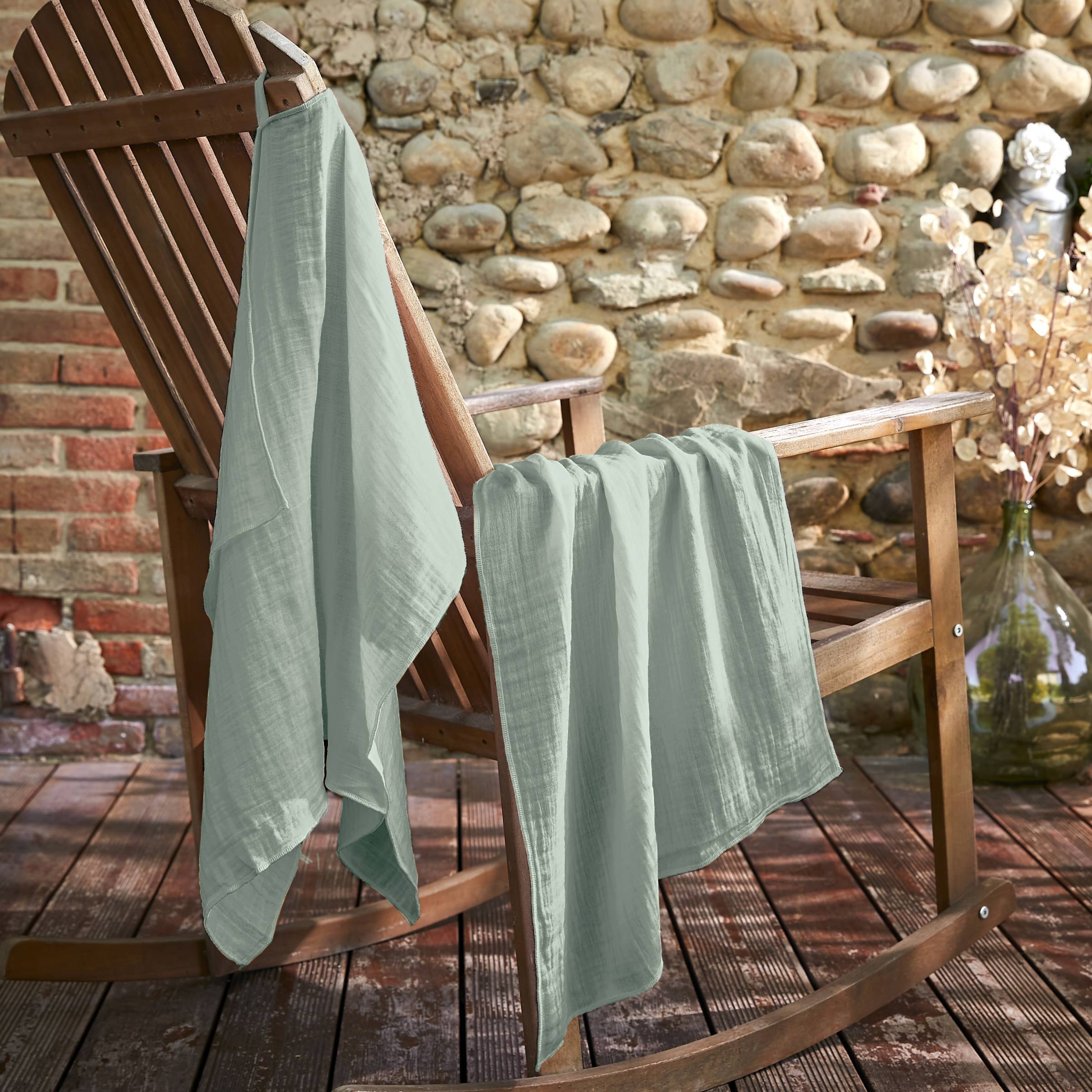 Eucalyptus green muslin hand towel - set of 2