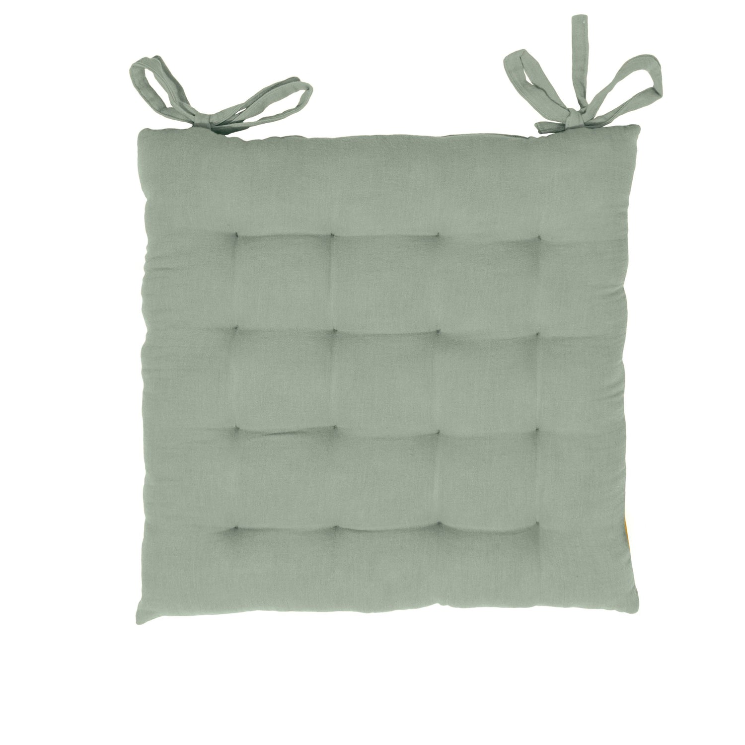 Eucalyptus green muslin chair cushion