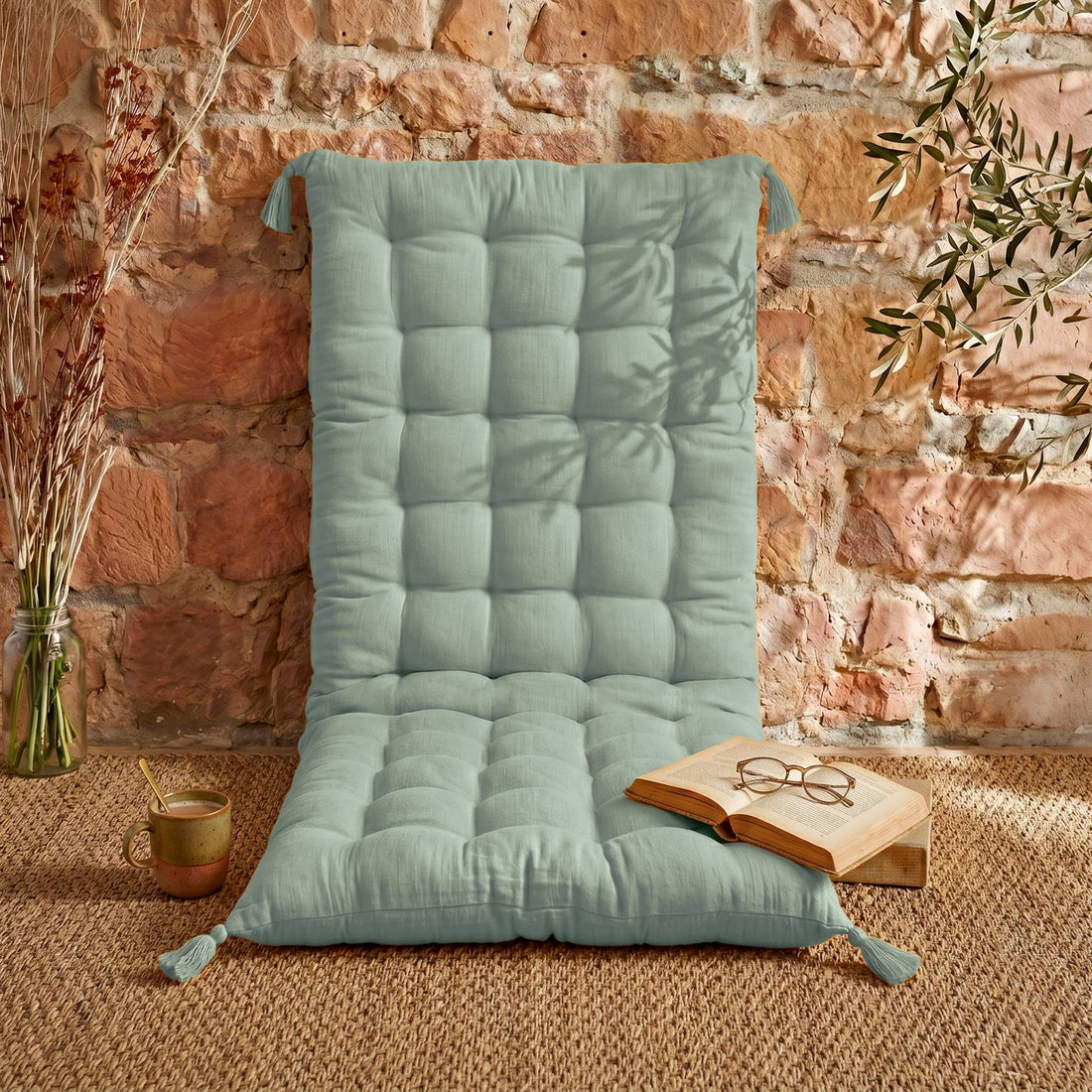 Eucalyptus green muslin floor mattress