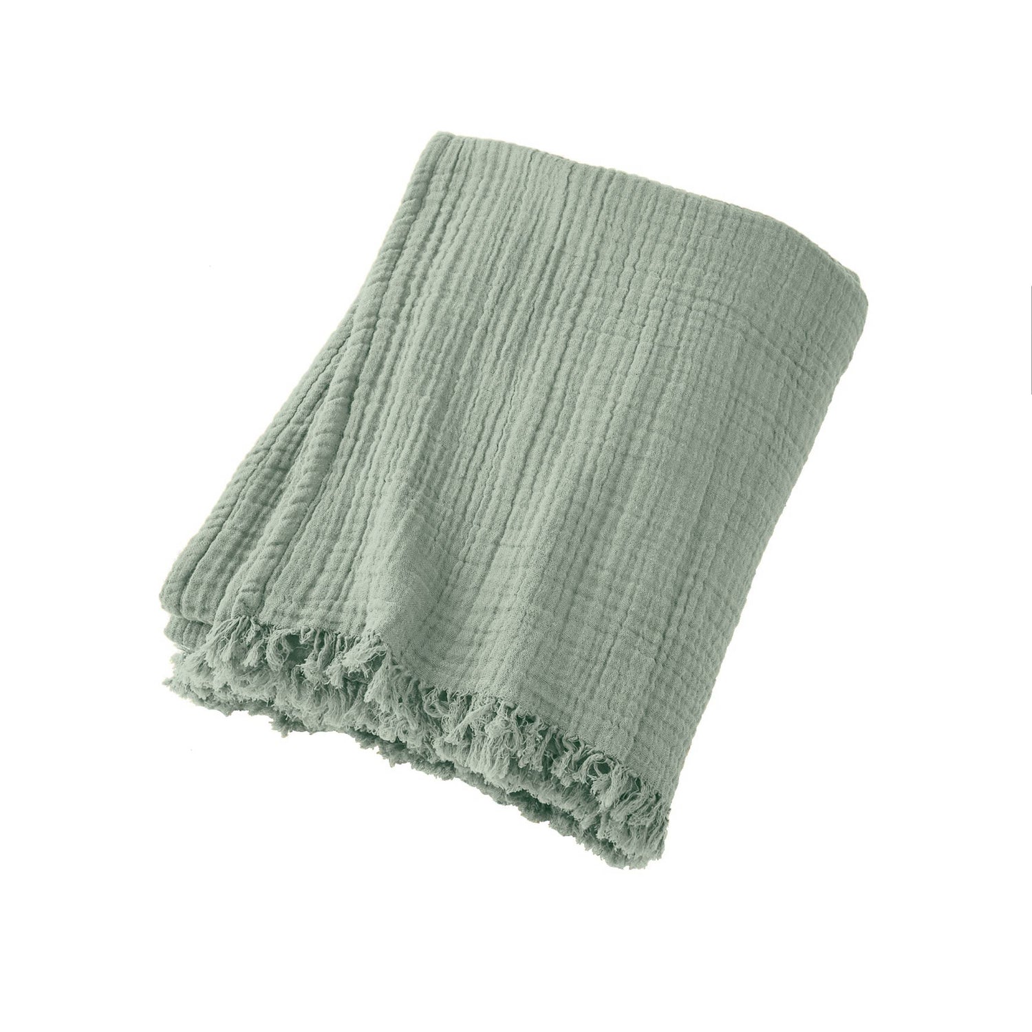 Eucalyptus green muslin throw