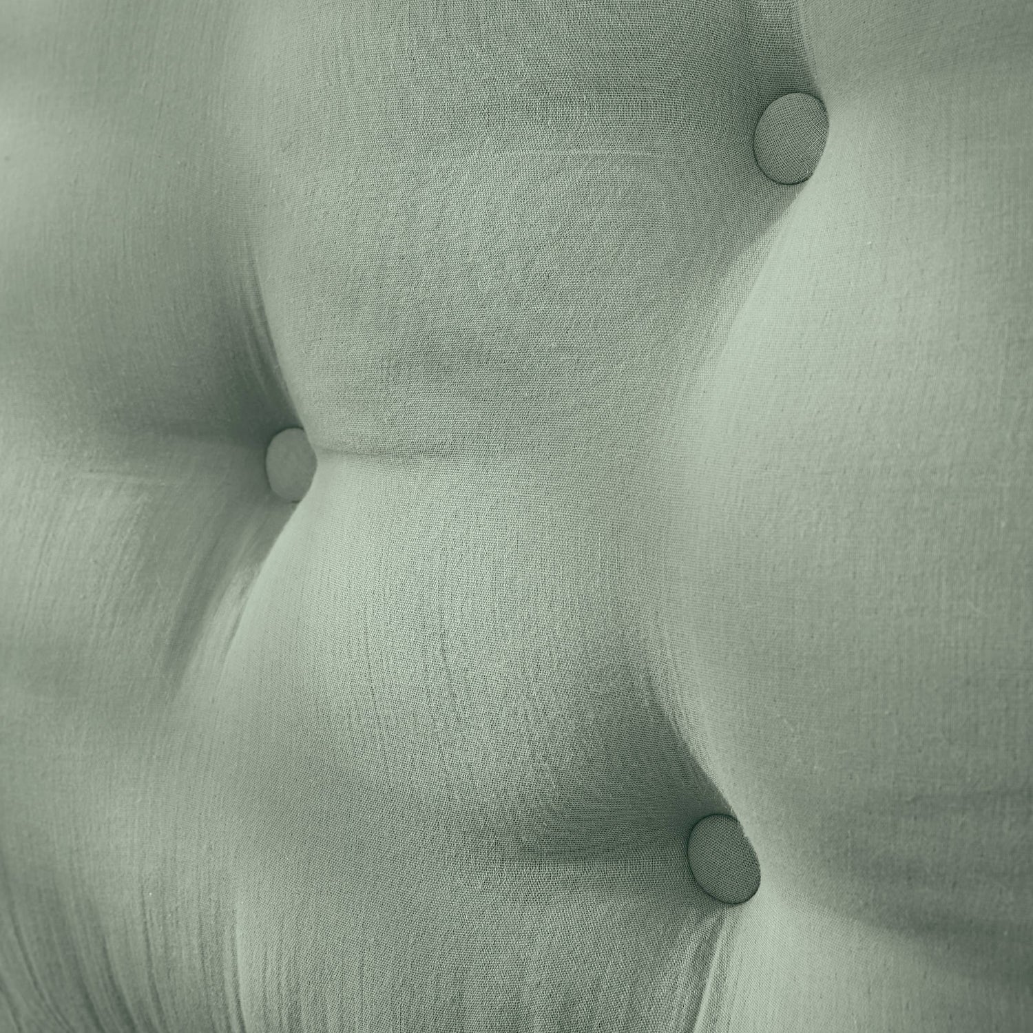 Eucalyptus green muslin headboard