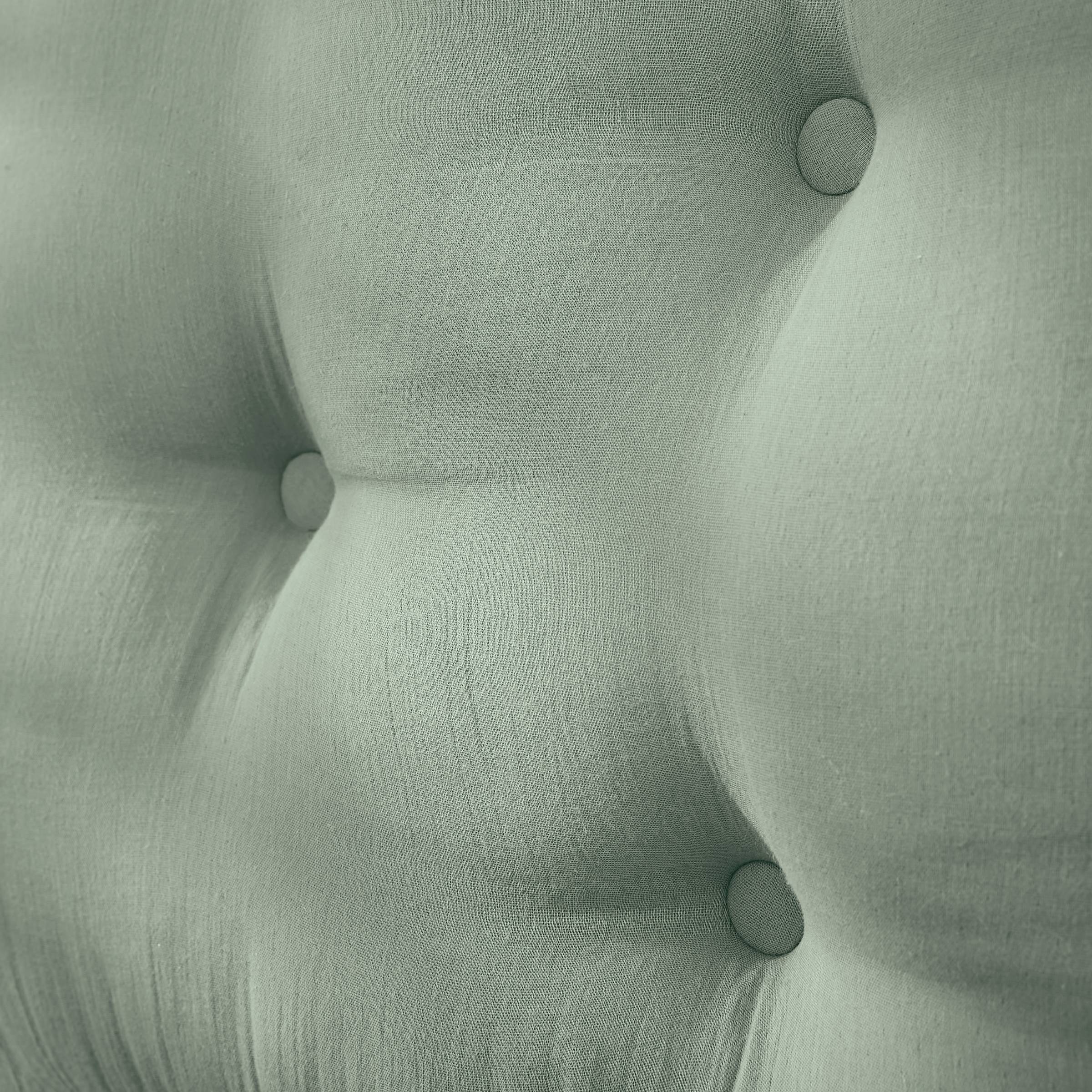 Eucalyptus green muslin headboard