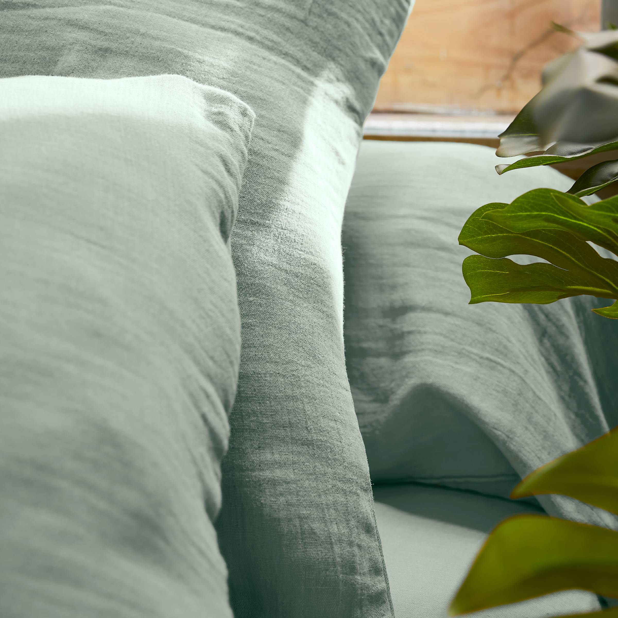 Eucalyptus green muslin pillowcase