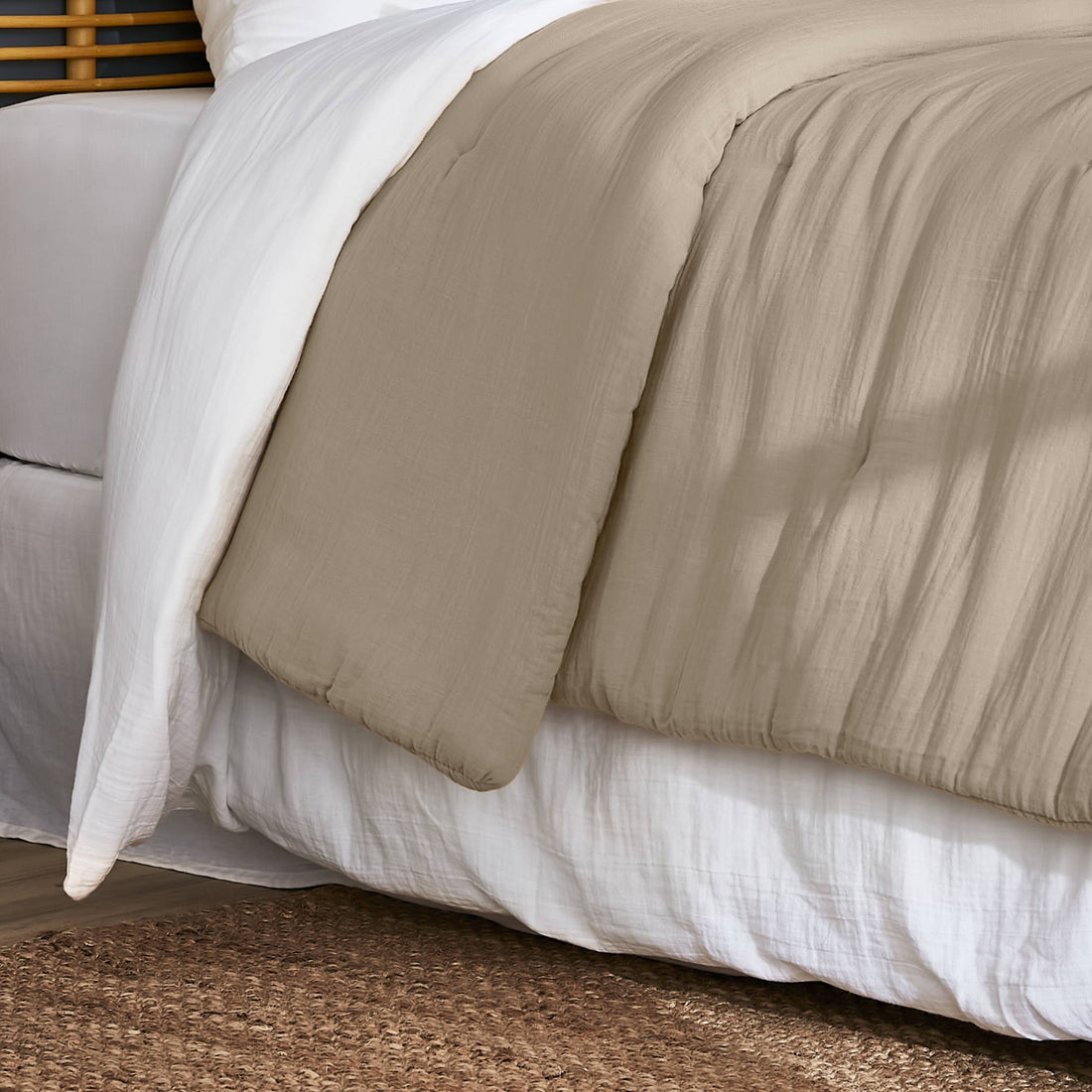 Taupe muslin bedspread