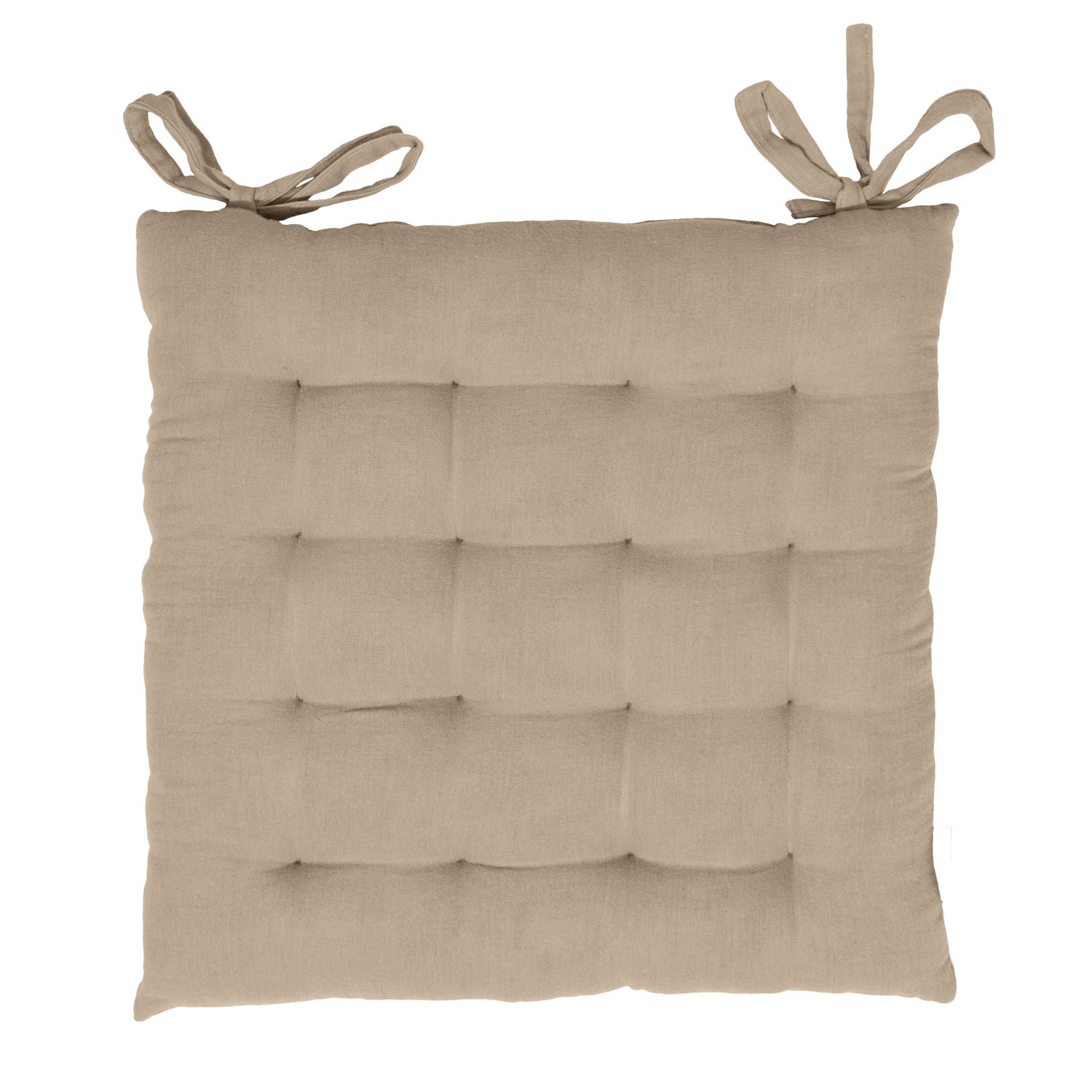 Taupe muslin chair cushion 