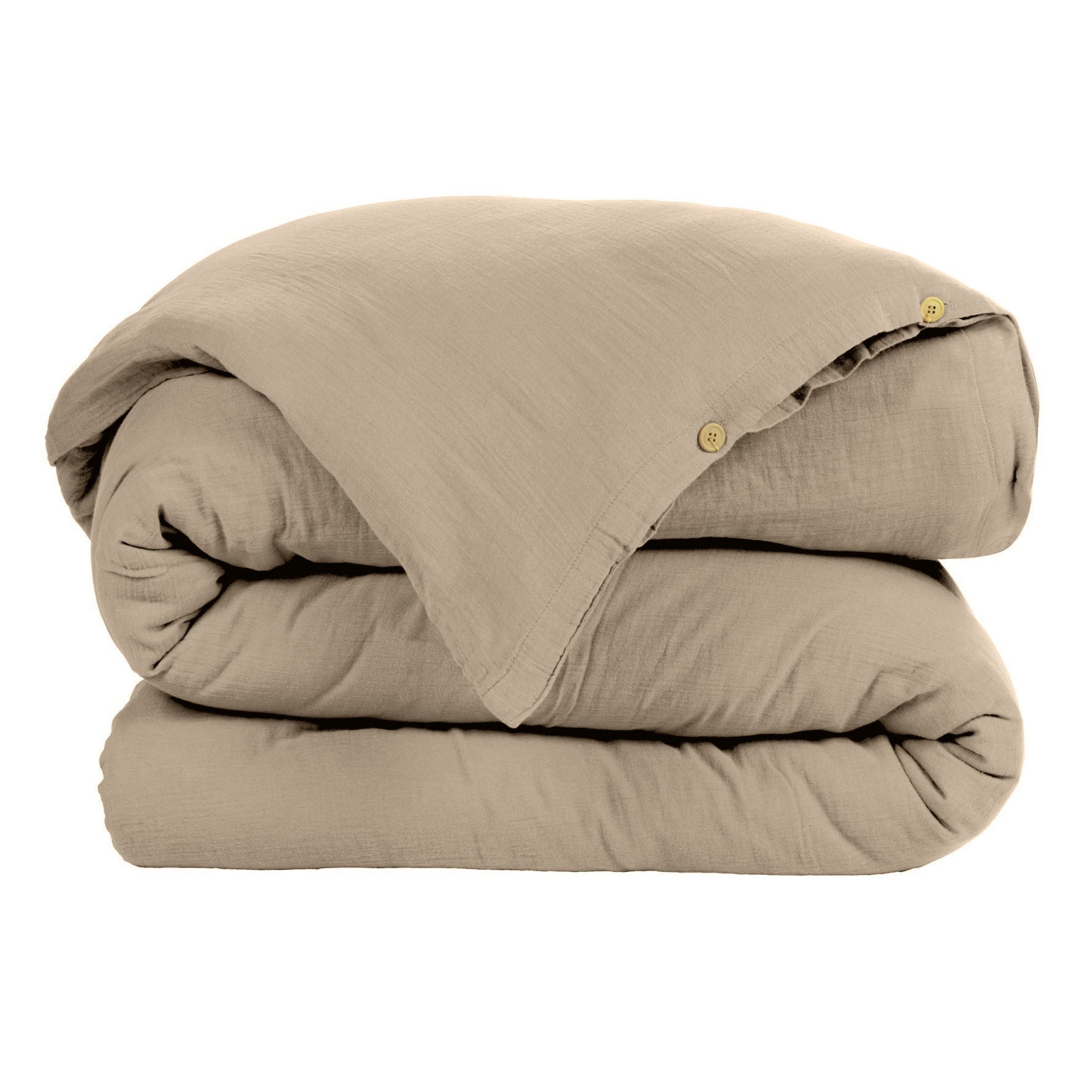 Taupe muslin duvet cover