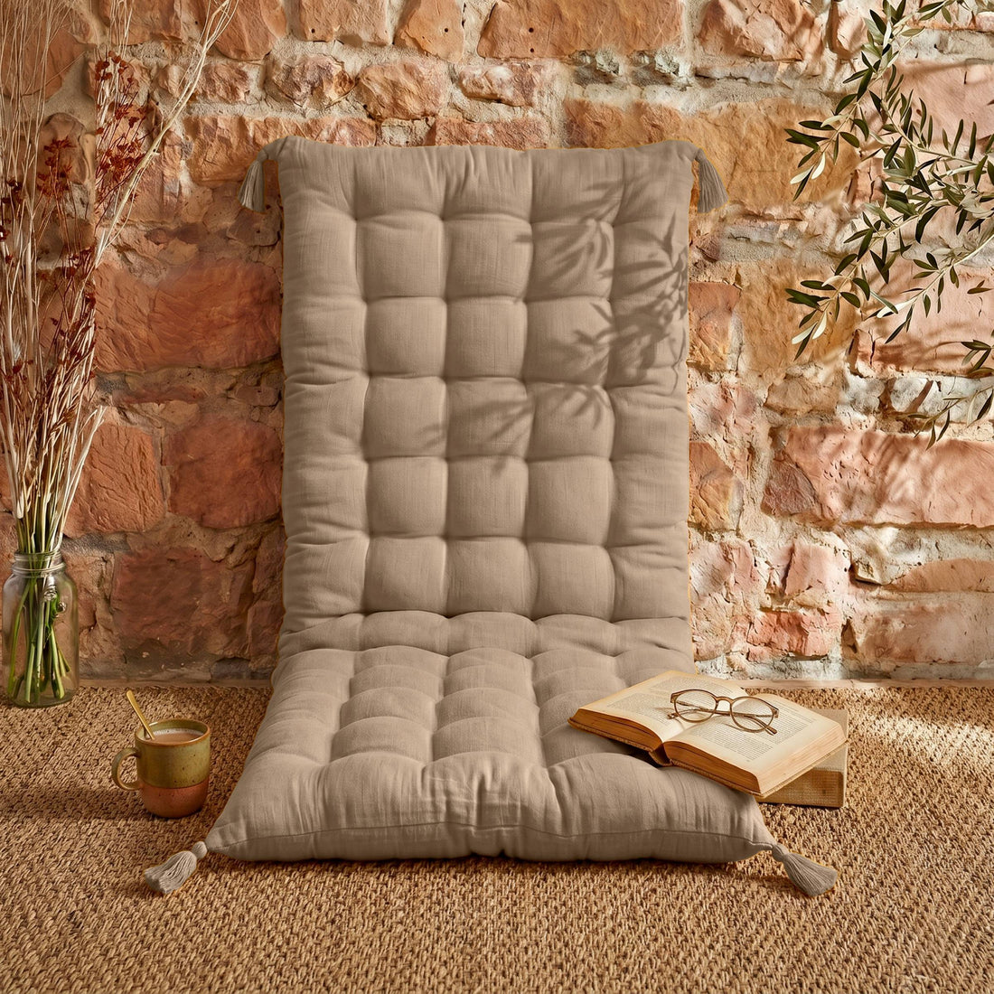 Taupe muslin floor mattress 
