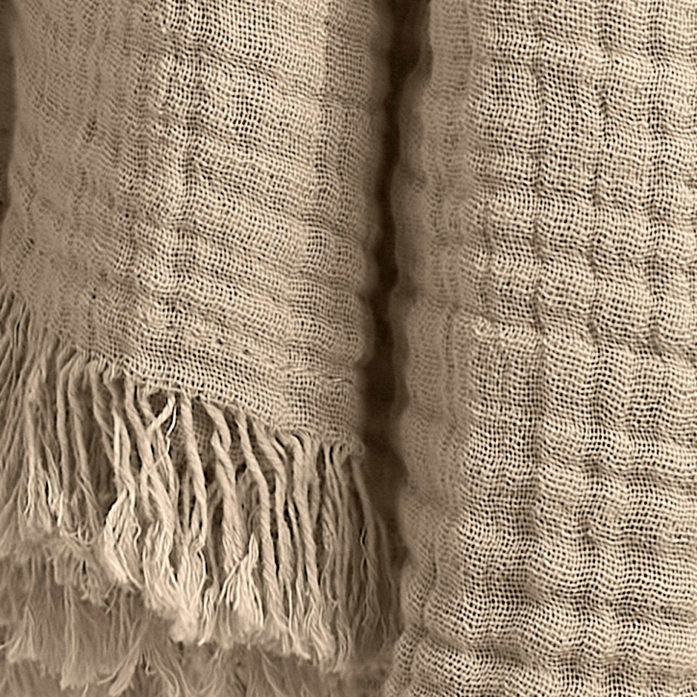 Taupe muslin throw