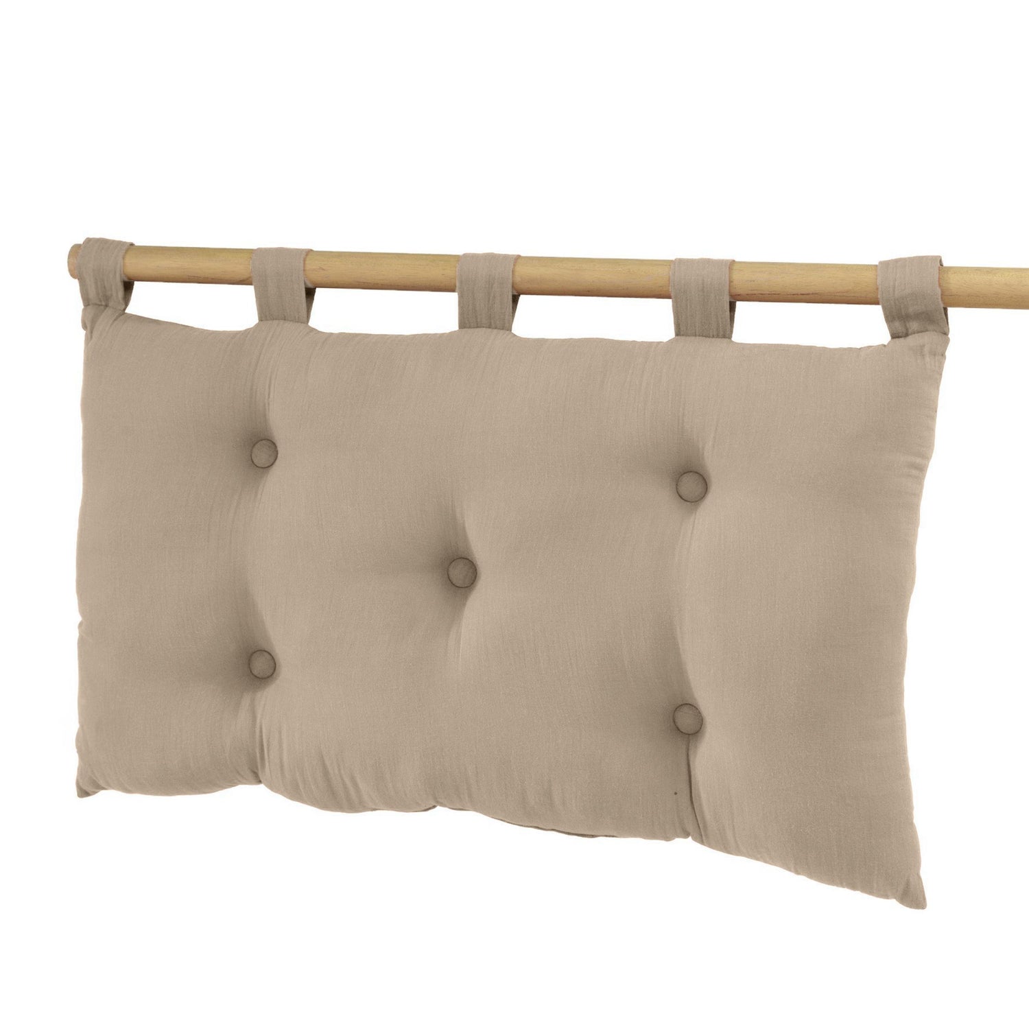 Taupe muslin headboard