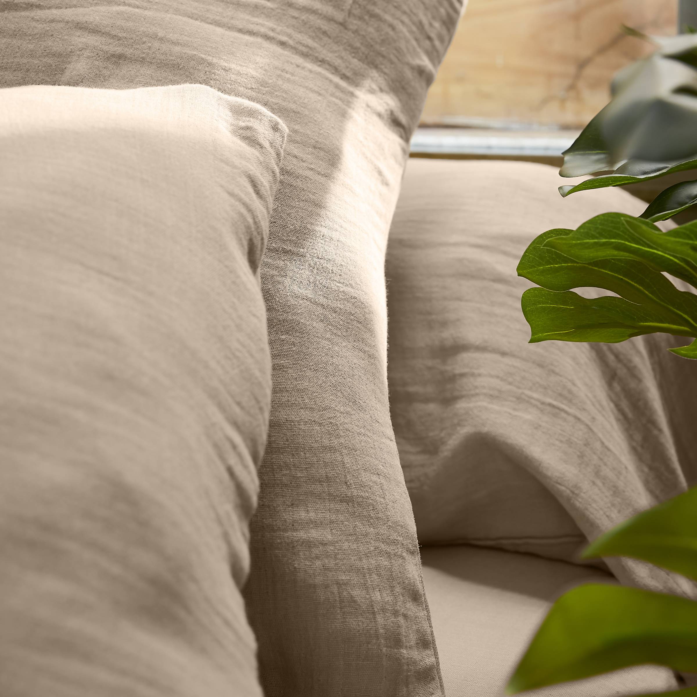 Taupe muslin pillowcase
