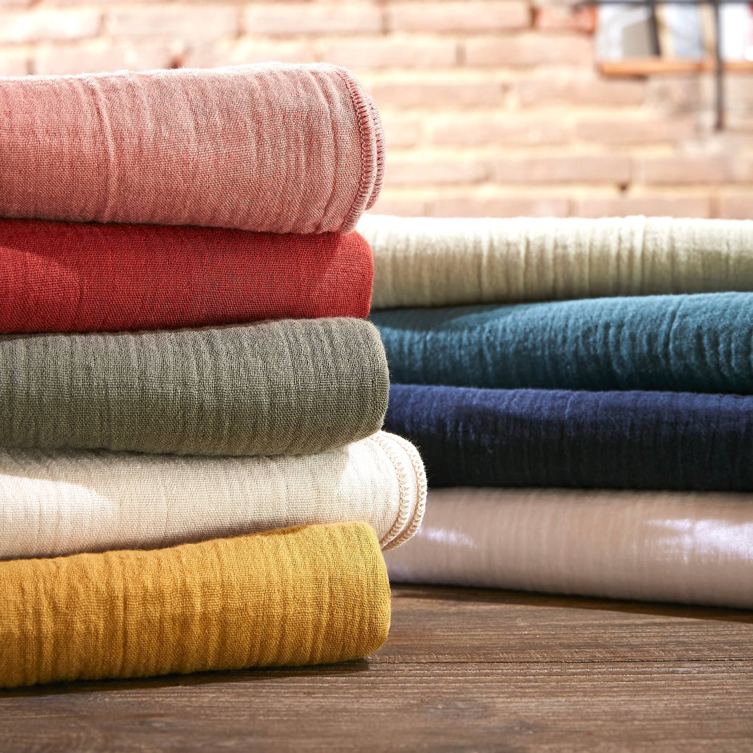 Rosemary green muslin cushion