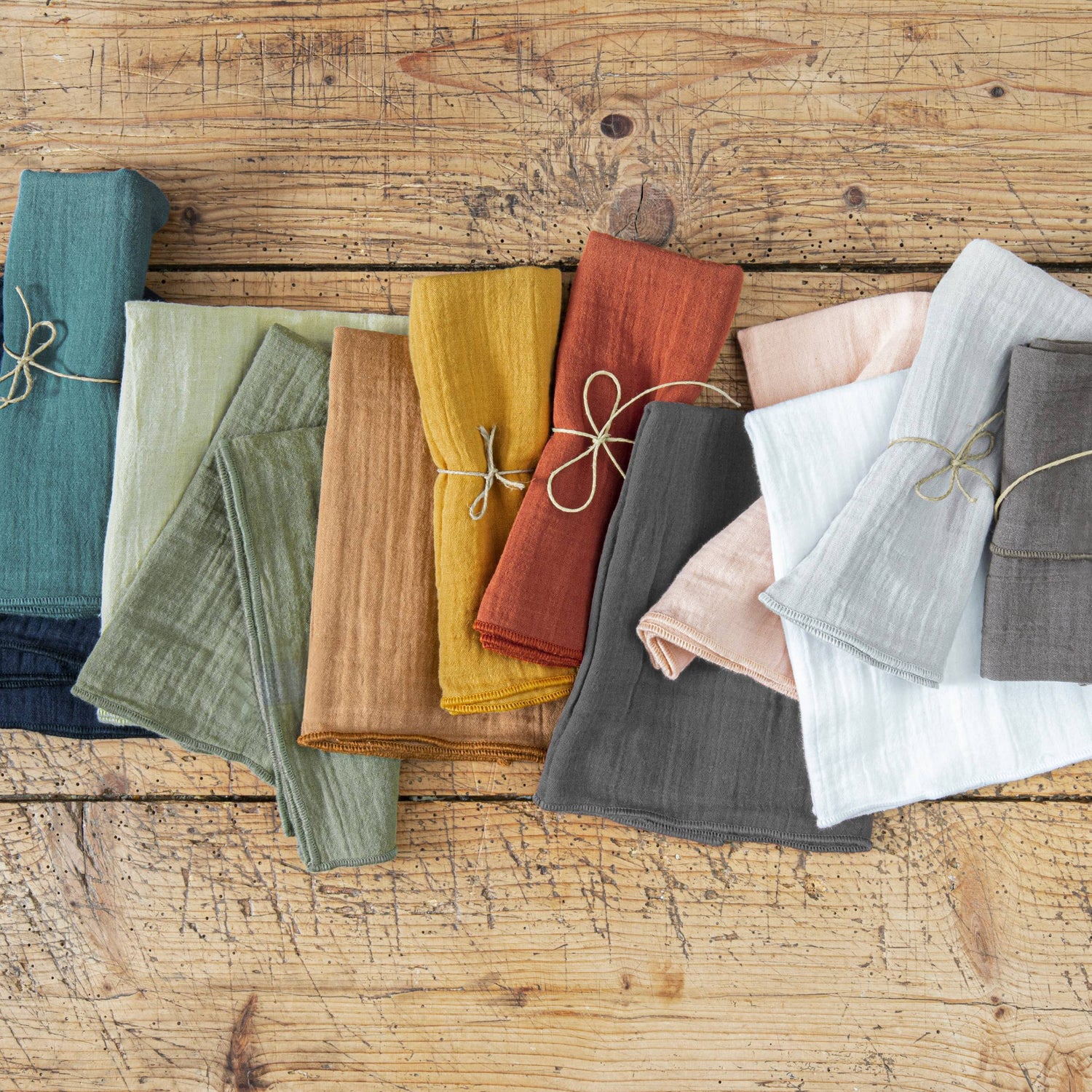 Eucalyptus green muslin napkin - set of 3