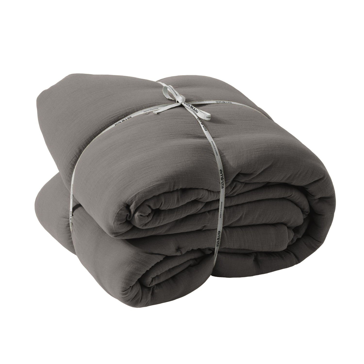 Dark grey muslin bedspread