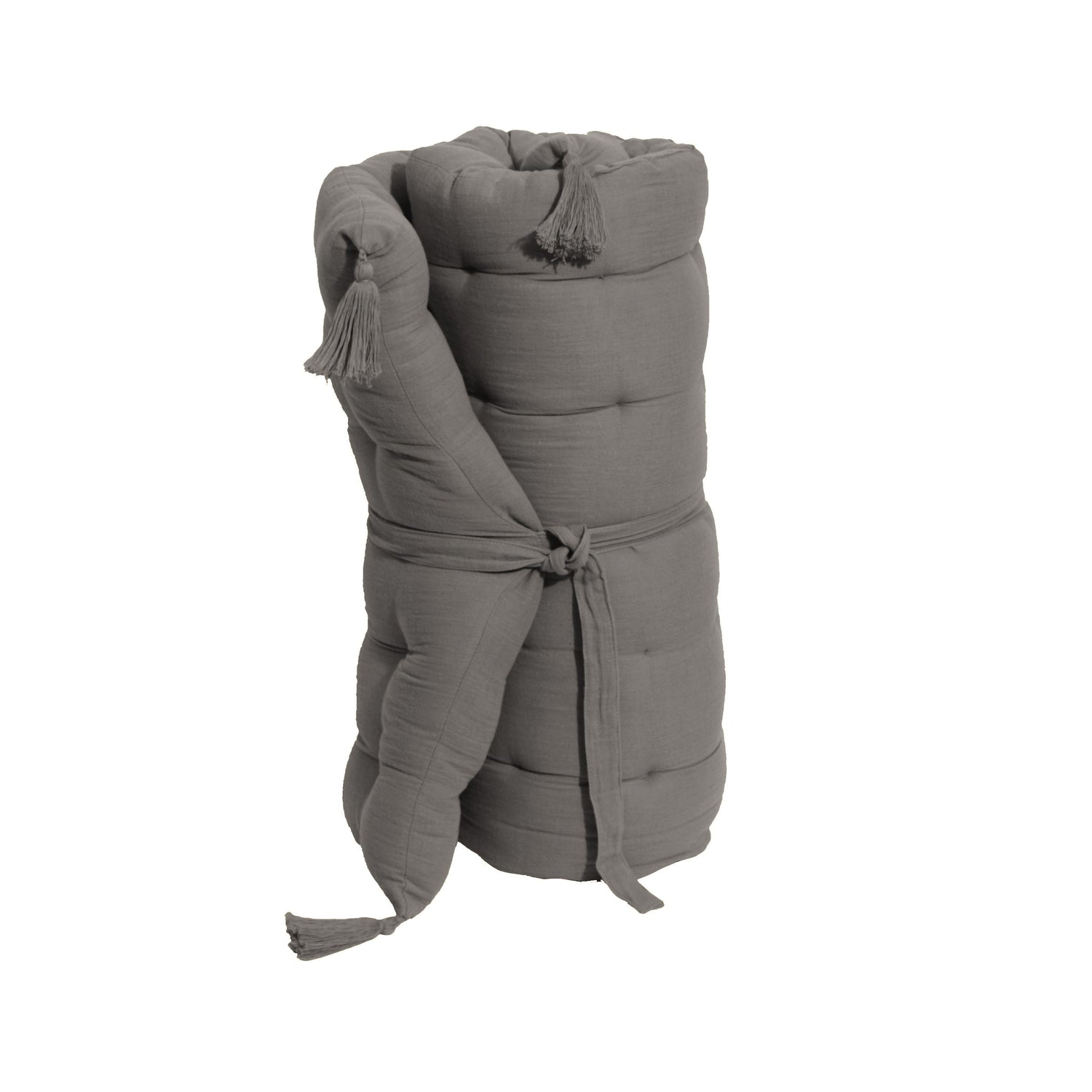 Dark grey muslin floor mattress