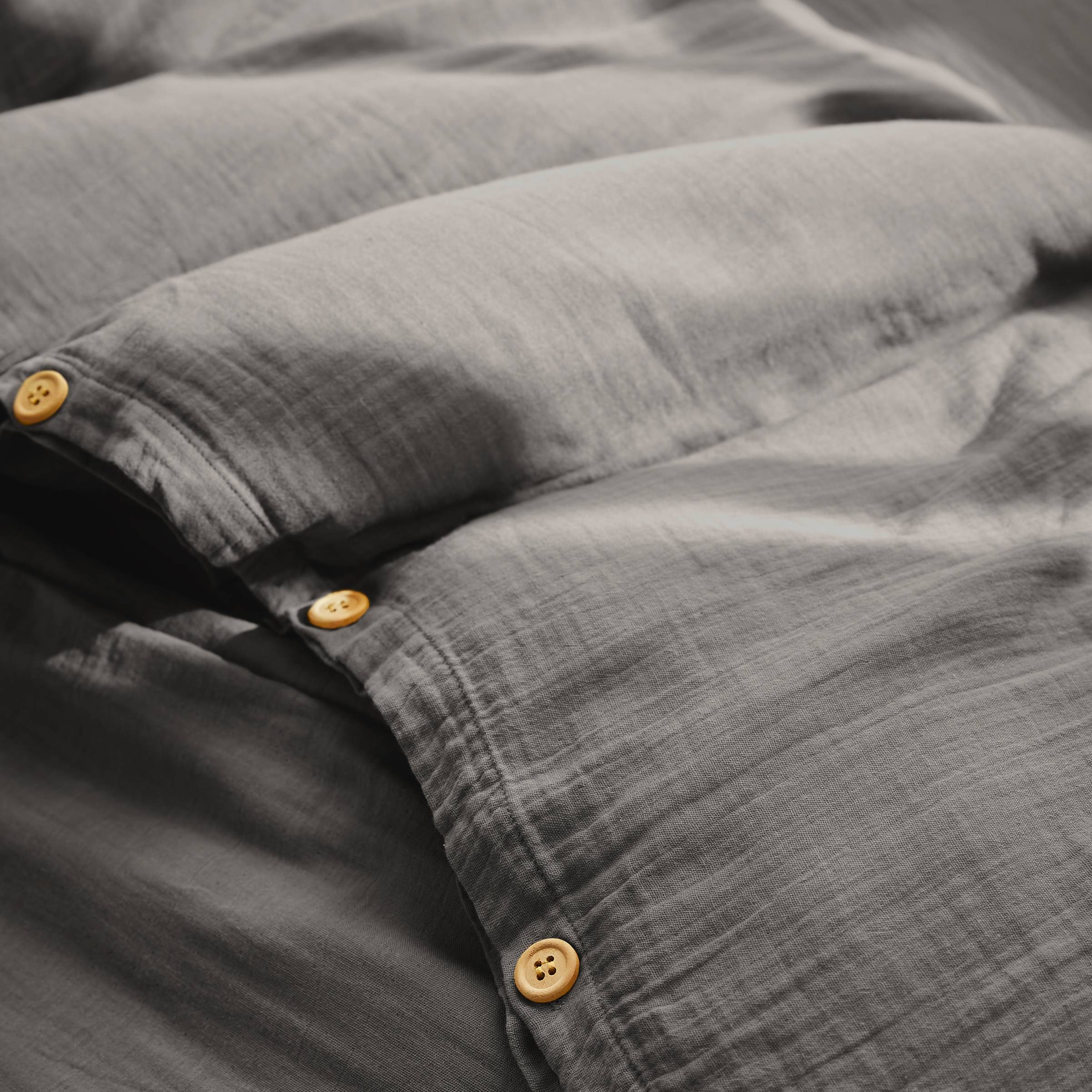 Dark grey muslin duvet cover