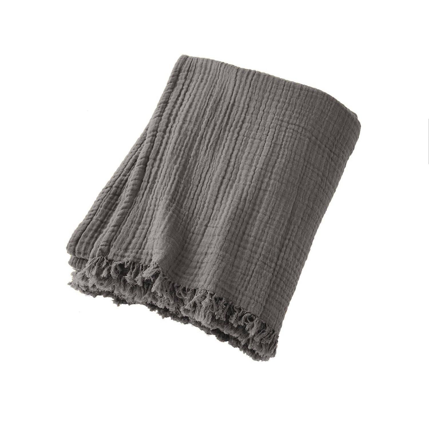 Dark grey muslin throw