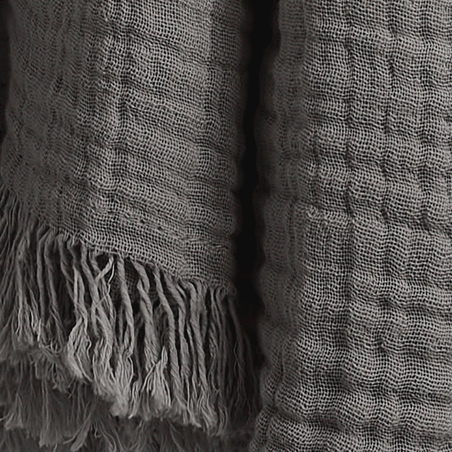 Dark grey muslin throw