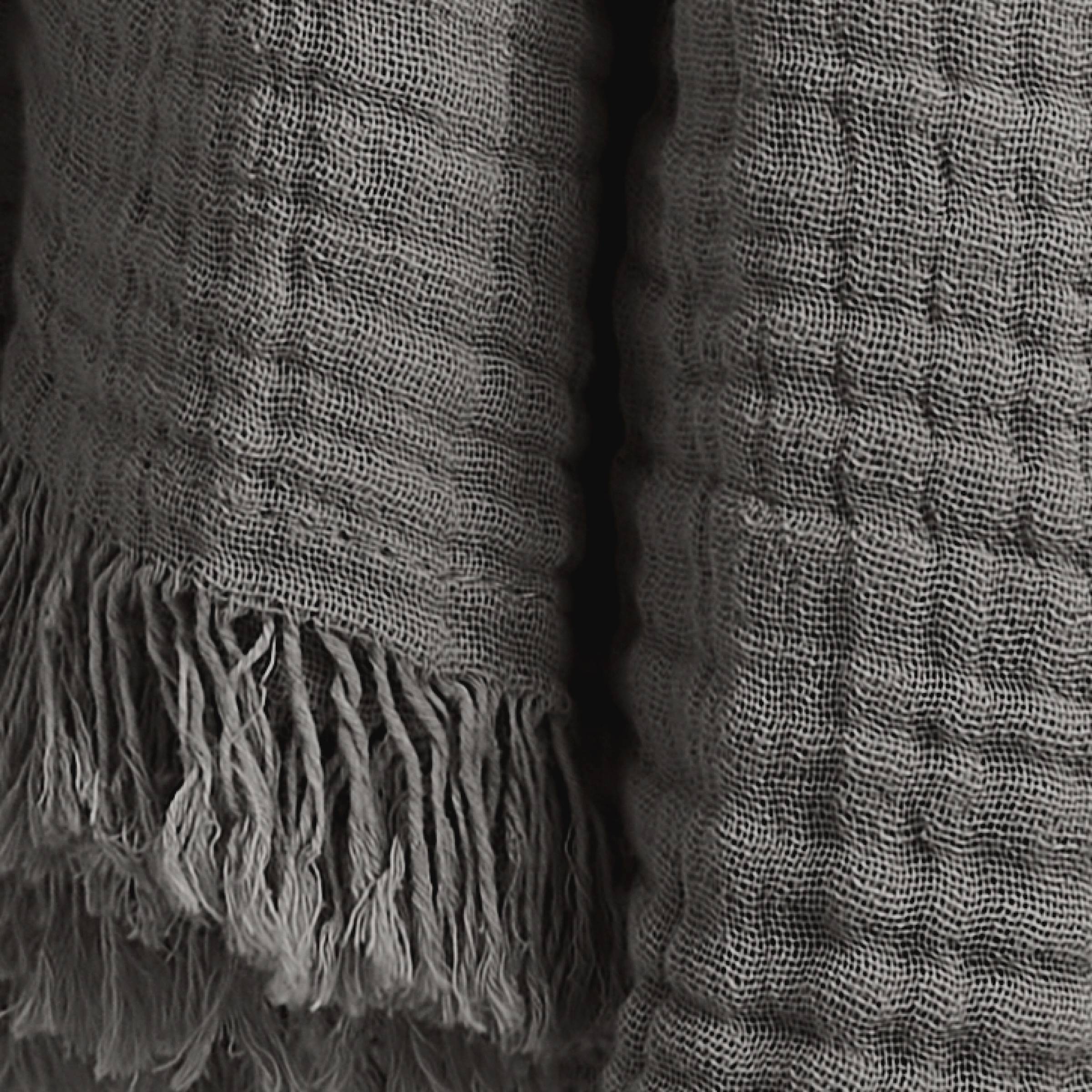 Dark grey muslin throw