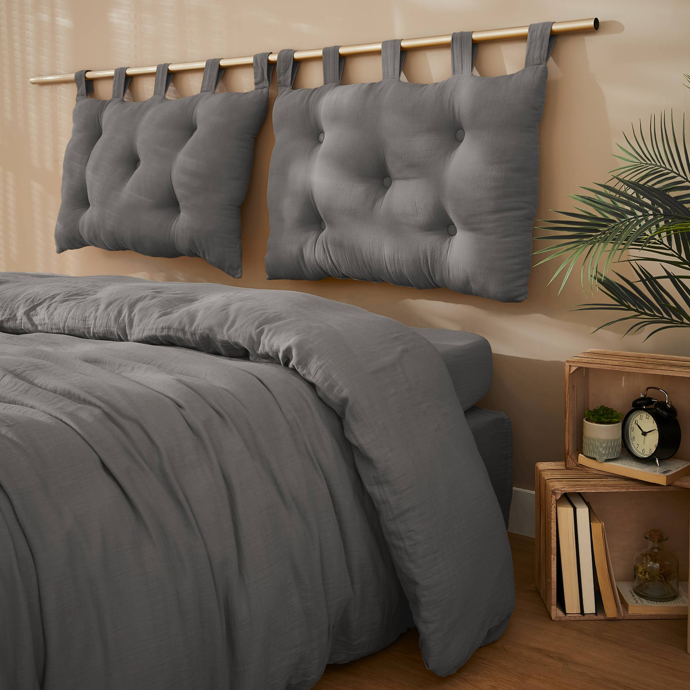 Granite muslin headboard