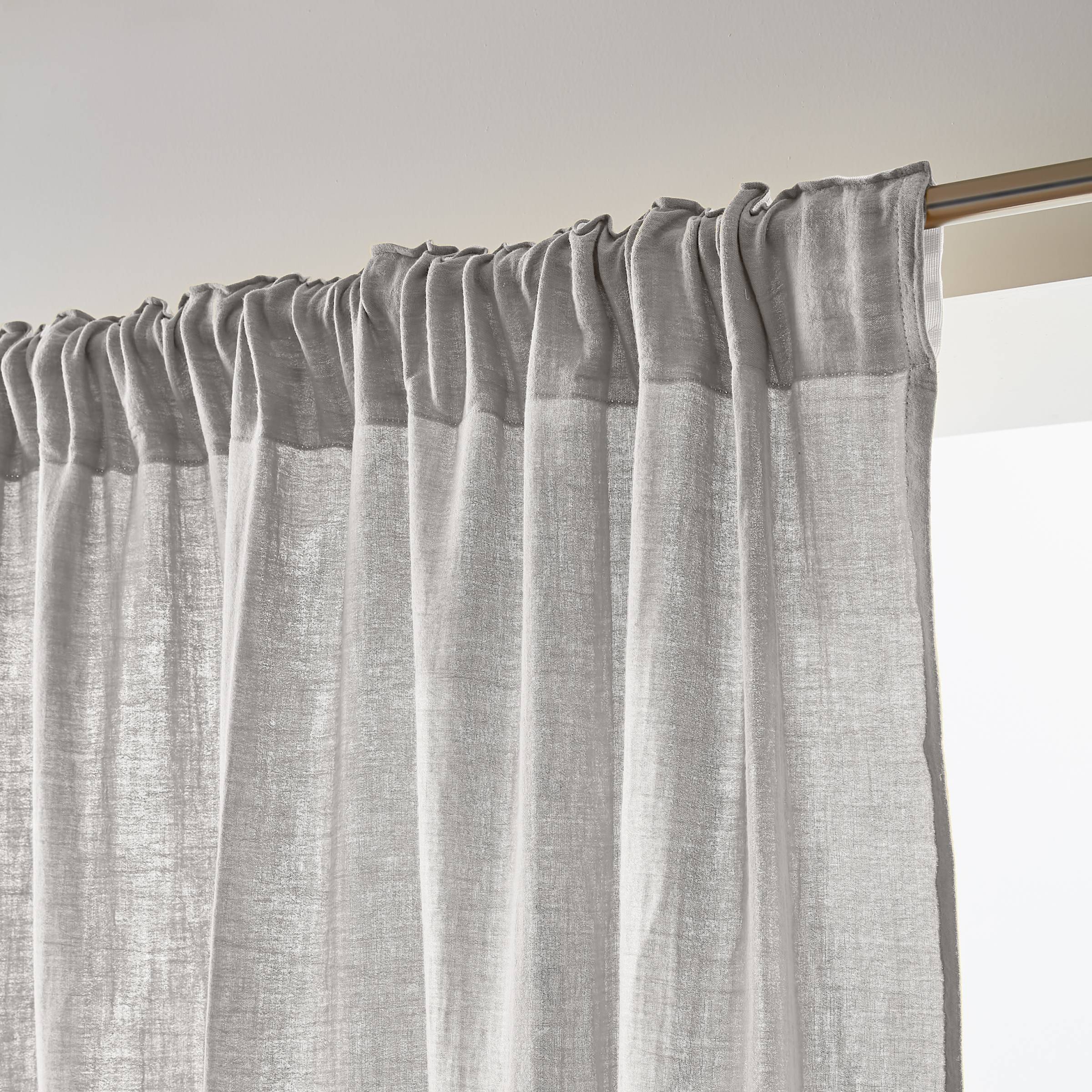 Cloud muslin pencil pleat curtain