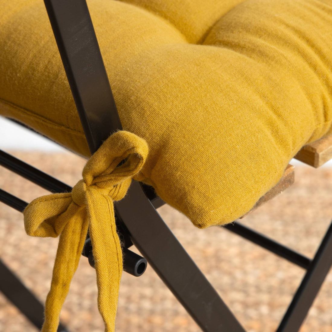 Saffron muslin chair cushion