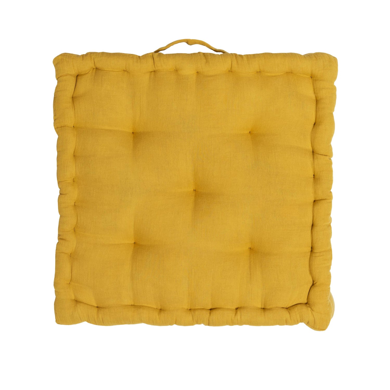 Saffron muslin floor cushion