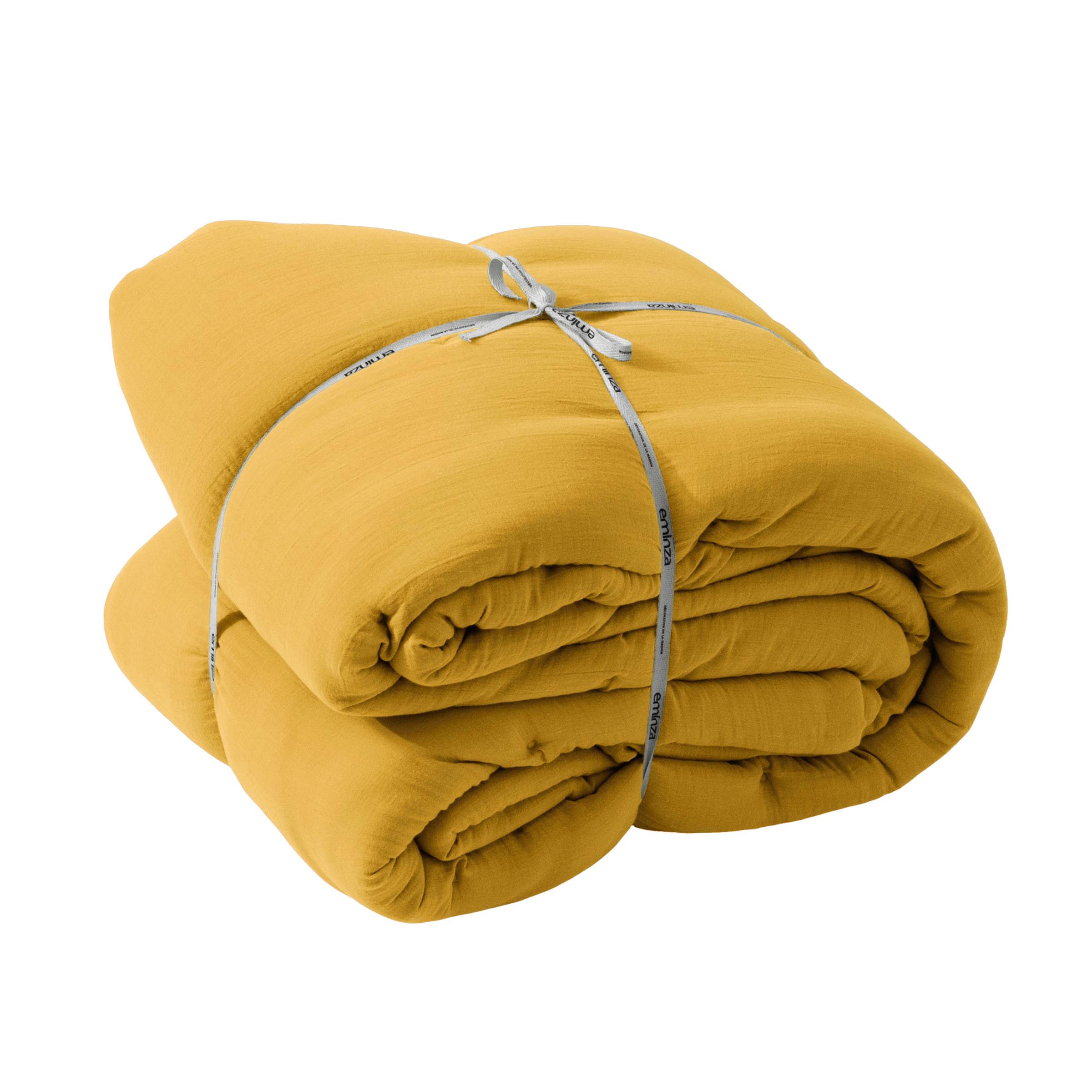 Saffron muslin bedspread
