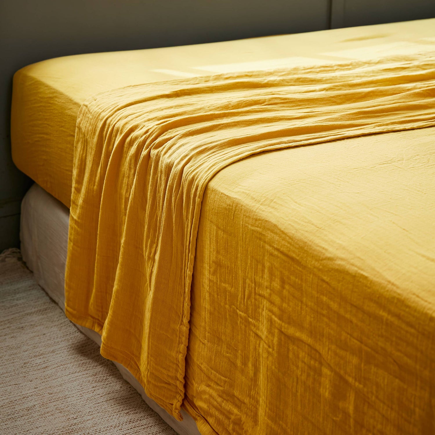 Saffron muslin flat sheet