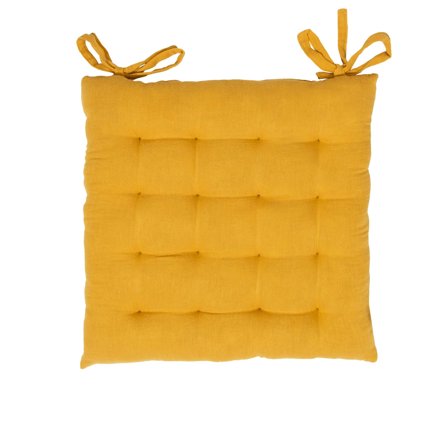 Saffron muslin chair cushion