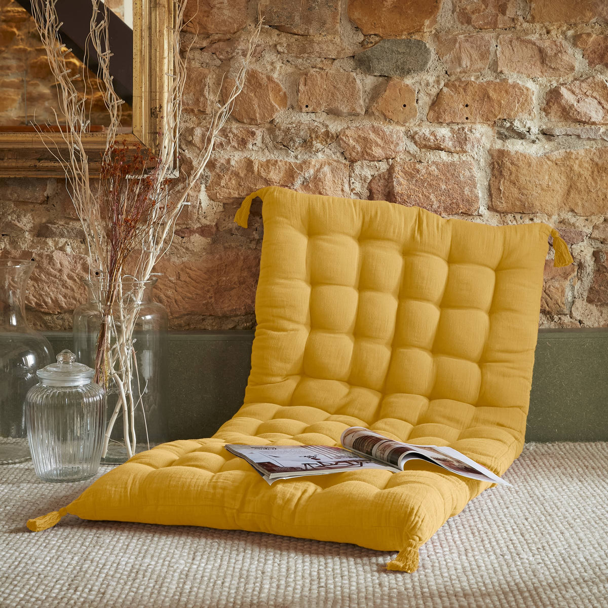 Saffron muslin floor mattress