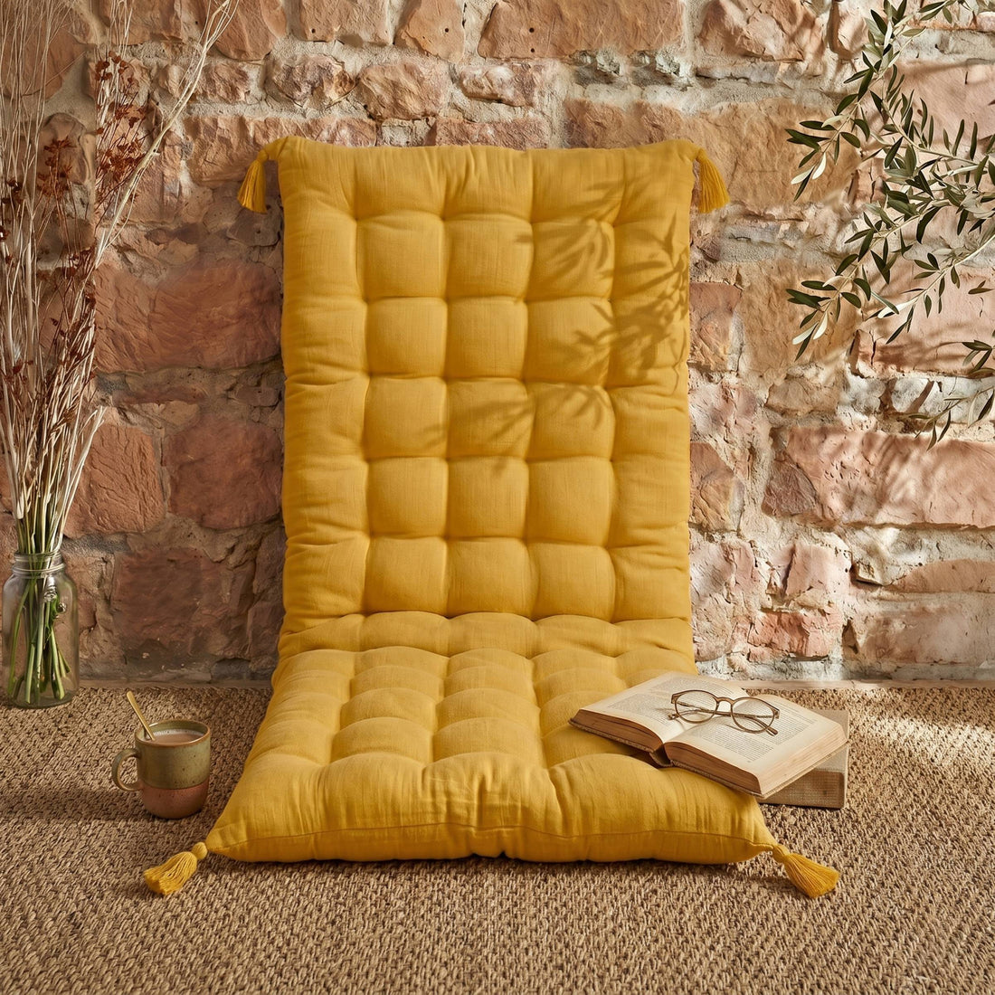 Saffron muslin floor mattress