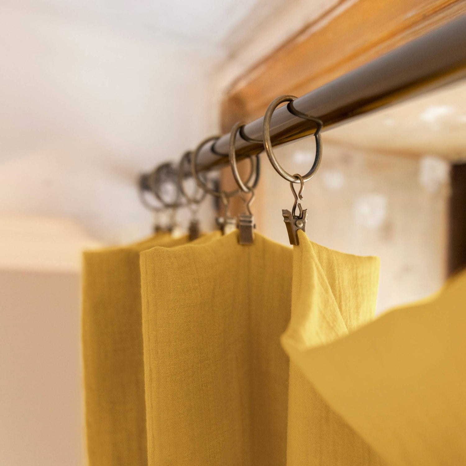 Saffron adjustable muslin curtain